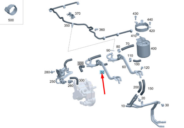A6420700500 - NEW MERCEDES-BENZ GLC C253 FUEL LINE A6420700500