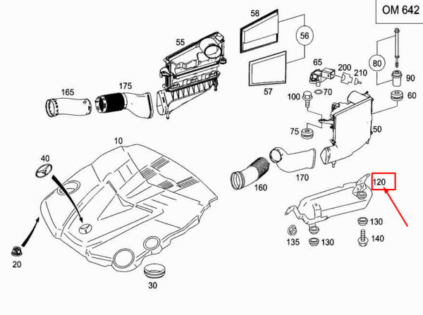 A6420901641 - Mercedes-Benz R W251 heat shield exhaust manifold right A6420901641 NEW ORIGINAL