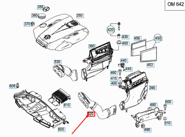 A6420902042 - NEW MERCEDES-BENZ C W204 LEFT RAW AIR LINE A6420902042 OEM