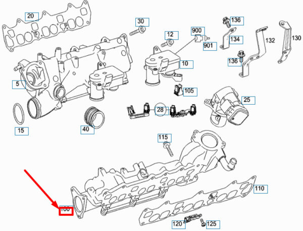A6420902737 - NEW MB ML W164 CHARGE AIR DISTRIBUTION LINE LEFT AIR LINE A6420902737 ORIGINAL