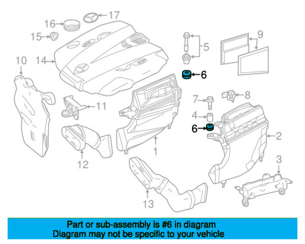 A6420940685 - Mercedes-Benz OM642 engine series Air Filter Housing Grommet A6420940685
