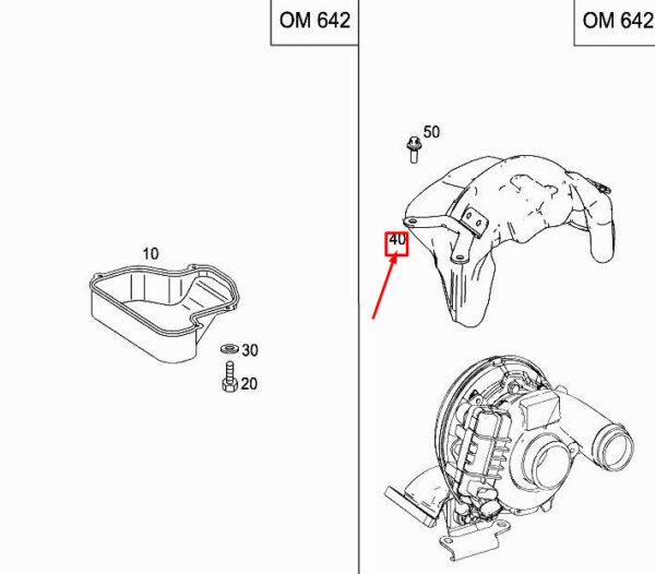 A6420961168 - MERCEDES-BENZ E Cabrio A207 Turbocharger Shield A6420961168 NEW GENUINE