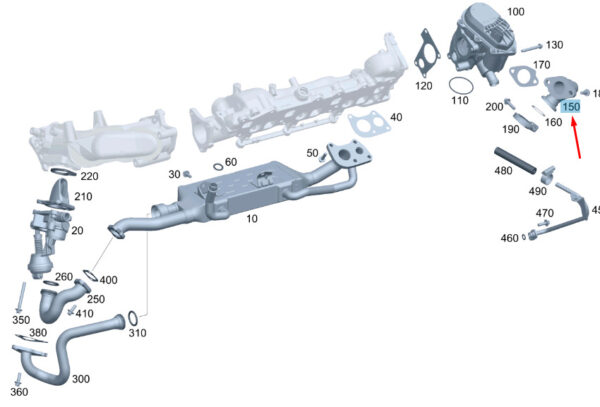 A6421403308 - NEW MERCEDES-BENZ E C207 EXHAUST GAS RECIRCULATION PIPE A6421403308 ORIGINAL