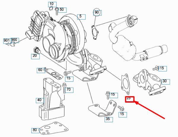 A6421421180 - NEW MERCEDES-BENZ ML W164 TURBOCHARGER SUPPORT SEALING SHIM A6421421180 ORIGINAL