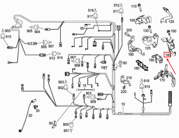 A6421590641 - NEW MERCEDES-BENZ GLE COUPE C292 ENGINE HARNESS BRACKET A6421590641 ORIGINAL