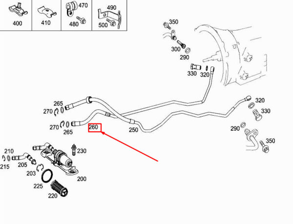 A6421801031 - New MERCEDES-BENZ E W212 Right Transmission Oil Line A6421801031