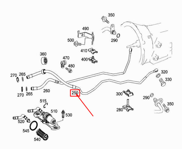 A6421802930 - Mercedes-Benz E Convertible A207 Left Transmission Oil Line A6421802930 NEW GENUINE