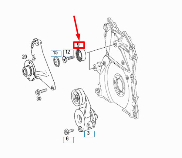 A6422000570 - NEW MERCEDES-BENZ GL X164 CYLINDER CRANKCASE ROLLER A6422000570 ORIGINAL