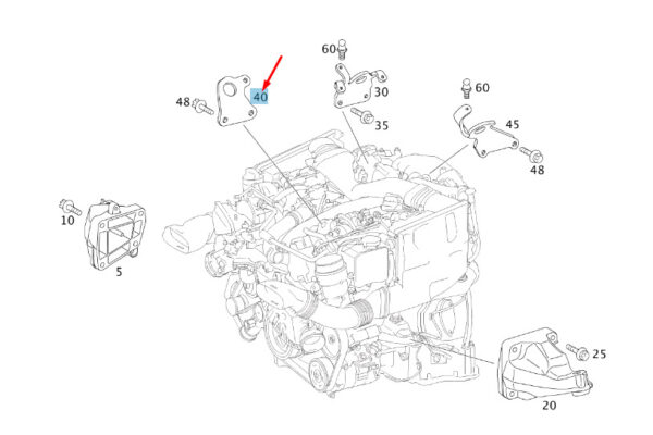 A6422230141 - Mercedes-Benz ML W164 engine left front lifting eye A6422230141 NEW ORIGINAL