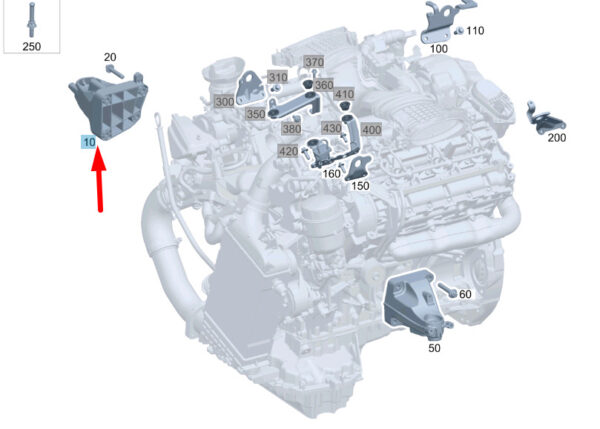 A6422236404 - NEW MERCEDES-BENZ E A207 ENGINE CARRIER RIGHT SIDE A6422236404 ORIGINAL