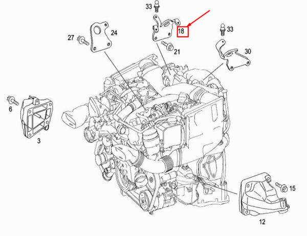 A6422240043 - NEW MERCEDES-BENZ S W221 RIGHT ENGINE LIFTING EYE A6422240043
