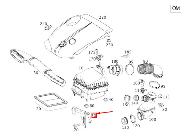 A6450900041 - NEW MERCEDES-BENZ CLA C117 FRONT AIR FILTER HOUSING BRACKET A6450900041 ORIGINAL