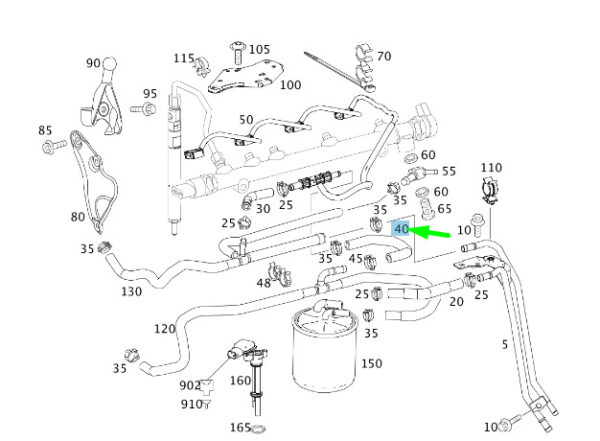 A6460781781 - NEW MERCEDES-BENZ C W204 FUEL HOSE A6460781781 ORIGINAL