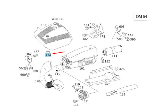 A6460940085 - NEW MB C W203 AIR INTAKE FITTING COVER ELASTOMER WITH A6460940085 GENUINE
