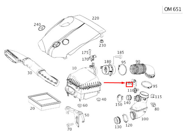 A6510100782 - NEW MERCEDES-BENZ CLA C117 BREATHER PIPE VENT HOSE A6510100782 ORIGINAL
