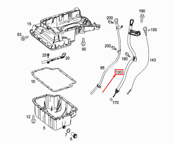A6510107722 - Mercedes-Benz Vito W447 engine oil gauge tube A6510107722 NEW ORIGINAL