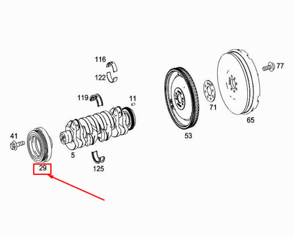 A6510300803 - Mercedes-Benz ML W166 Crankshaft Damper A6510300803 NEW ORIGINAL
