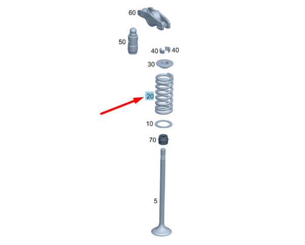 A6510530020 - NEW MERCEDES-BENZ SPRINTER W906 EXHAUST VALVE SPRING A6510530020 GENUINE