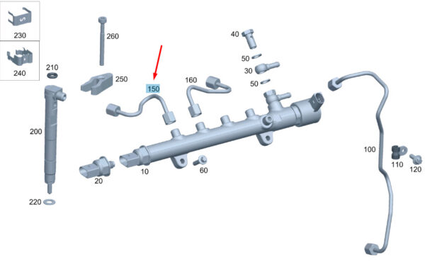 A6510704833 - Mercedes-Benz Vito W447 Injection Pressure Line A6510704833 NEW ORIGINAL