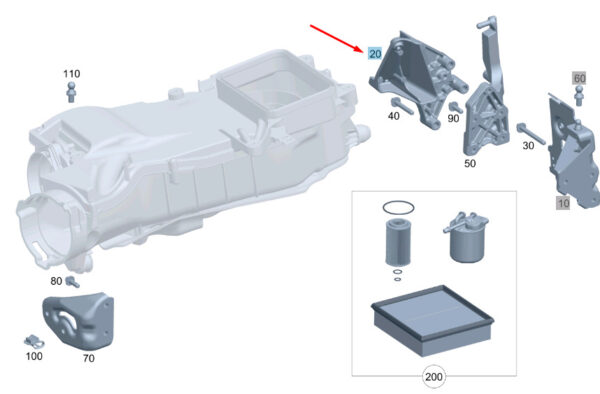 A6510942241 - Mercedes-Benz Vito W447 Air Mass Meter Mount A6510942241 NEW ORIGINAL