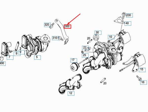 A6510964340 - NEW MB SPRINTER W906 TURBOCHARGER TO CRANKCASE BRACKET A6510964340 ORIGINAL