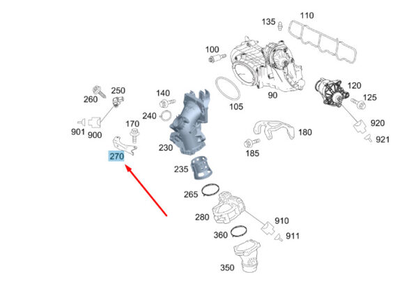 A6510982339 - NEW MERCEDES-BENZ B W246 INTAKE MANIFOLD BRACKET A6510982339 GENUINE