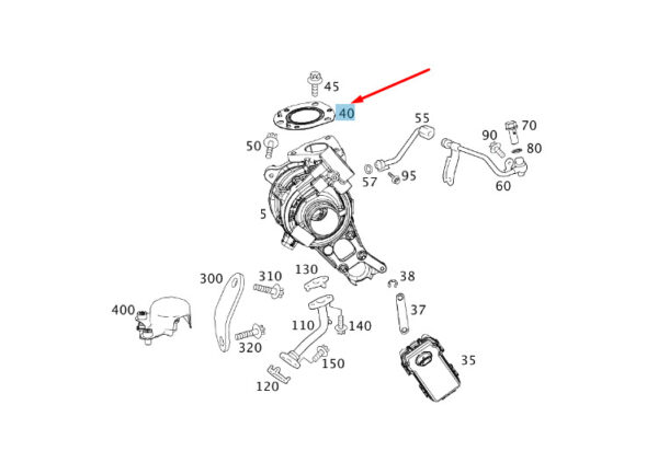 A6511420080 - NEW MB B W246 TURBOCHARGER TO EXHAUST MANIFOLD SEAL A6511420080 ORIGINAL
