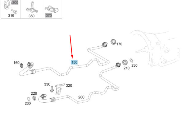 A6511808230 - NEW MB GLC C253 TRANSMISSION COOLING FEED OIL LINE A6511808230 ORIGINAL