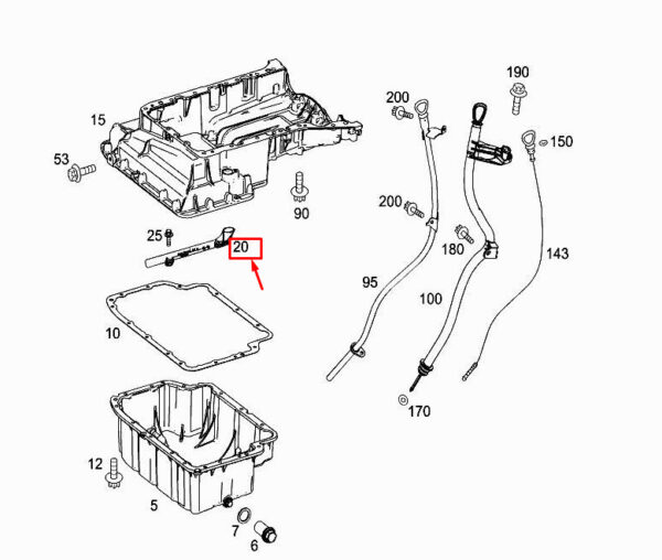 A6511870001 - NEW MERCEDES-BENZ VITO W447 MOTOR TUBE A6511870001 ORIGINAL