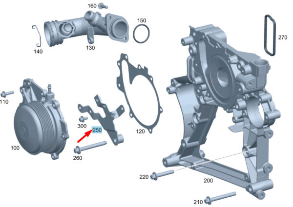 A6512000240 - NEW MERCEDES-BENZ C W204 WATER PUMP MOUNT A6512000240 GENUINE