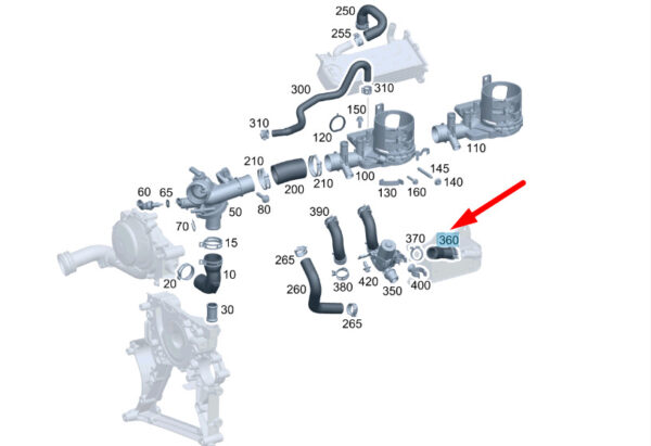 A6512032182 - New MERCEDES-BENZ C W204 Coolant Hose A6512032182