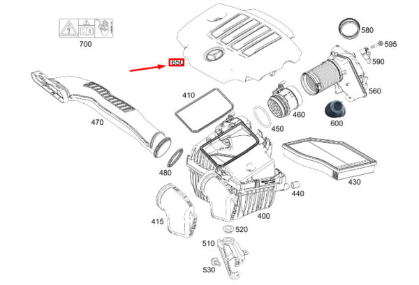 A6540107610 - NEW MERCEDES-BENZ GLB X247 ENGINE COVER A6540107610