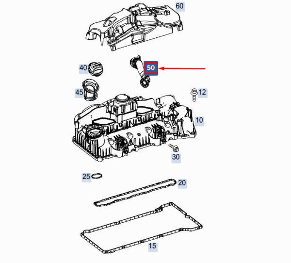 A6540107703 - Mercedes-Benz A W177 Engine Vent Hose A6540107703 NEW GENUINE