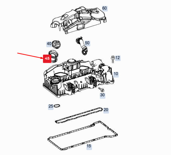 A6540109601 - New MERCEDES-BENZ GLE W167 Engine Oil Filler Neck A6540109601