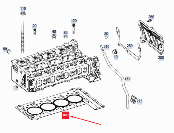A6540163100 - Mercedes-Benz GLE W167 Engine Cylinder Head Gasket A6540163100 NEW GENUINE