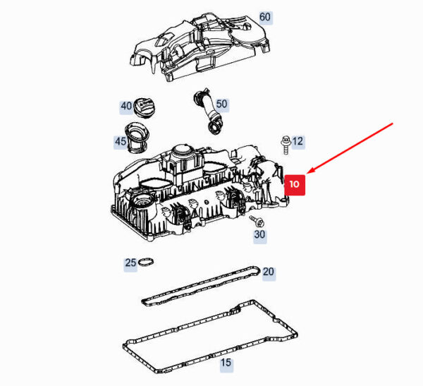 A6540167200 - Mercedes-Benz GLE W167 engine cylinder head cover A6540167200 NEW GENUINE
