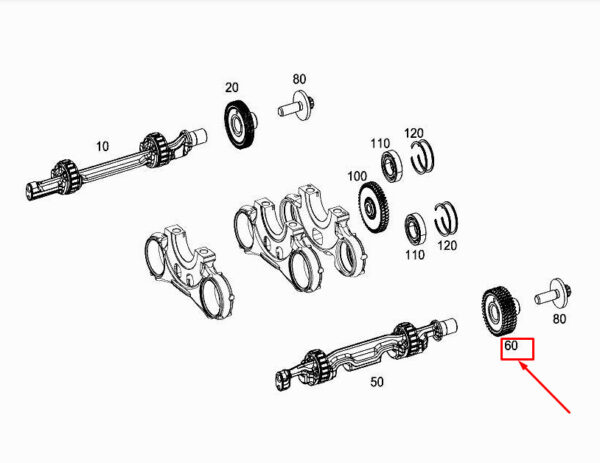 A6540300700 - NEW MERCEDES-BENZ GLE W167 LEFT DIFFERENTIAL PINION A6540300700 GENUINE