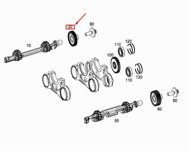 A6540300800 - NEW MERCEDES-BENZ GLE W167 RIGHT DIFFERENTIAL PINION A6540300800