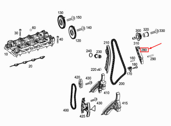 A6540500500 - New MERCEDES-BENZ A W177 Engine Chain Sliding Rail A6540500500