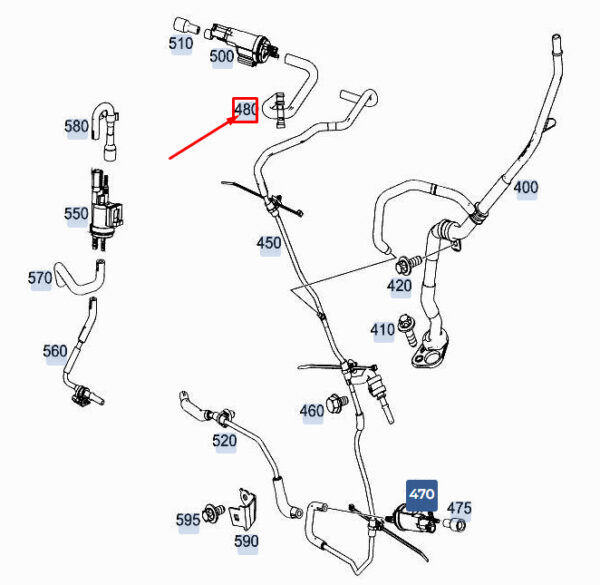 A6540702032 - NEW MERCEDES-BENZ GLE W167 ENGINE VACUUM LINE A6540702032 ORIGINAL