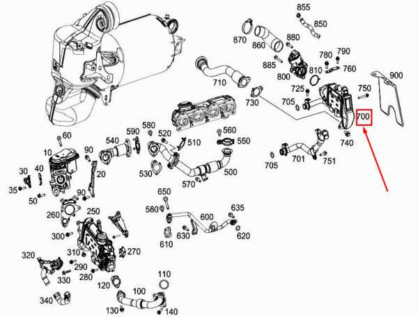 A6541402801 - NEW MERCEDES-BENZ S W222 EGR COOLER A6541402801