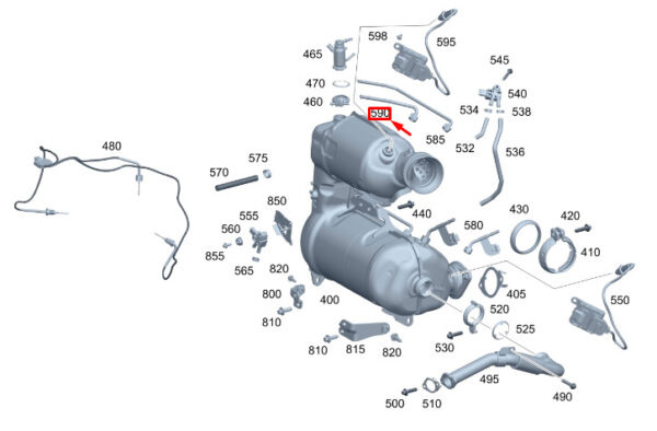 A6541408400 - New MERCEDES-BENZ GLB X247 Catalyst Rear Pressure Line A6541408400