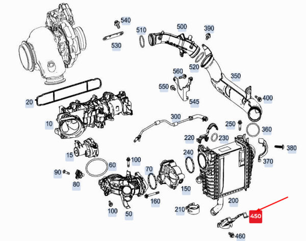 A6541410040 - MERCEDES-BENZ GLE W167 Charging Air Intercooler Bracket A6541410040 NEW GENUINE