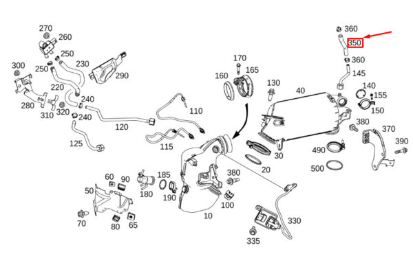 A6541410104 - NEW MERCEDES-BENZ GLE W167 EXHAUST LINE A65414104 ORIGINAL