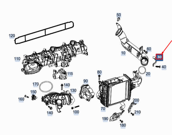 A6541410900 - NEW MERCEDES-BENZ S W222 ENGINE AIR LINE MOUNT A6541410900 GENUINE