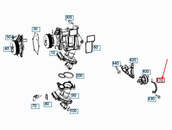 A6541411300 - Mercedes-Benz E W213 Coolant Pump Mount A6541411300 NEW GENUINE