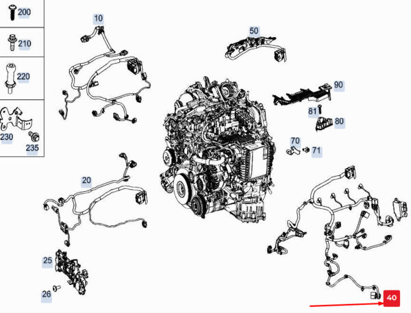 A6541502400 - NEW MERCEDES-BENZ GLE W167 ENGINE CONTROL UNIT HARNESS A6541502400