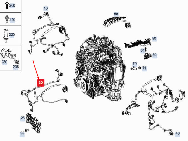 A6541502500 - New MERCEDES-BENZ GLE W167 Engine Control Unit Harness A6541502500