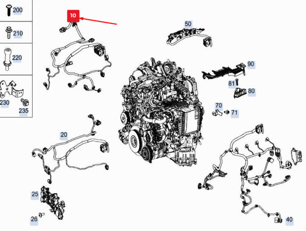 A6541506102 - NEW MERCEDES-BENZ A W177 ENGINE WIRING HARNESS A6541506102