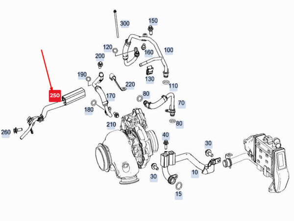 A6542000258 - NEW MERCEDES-BENZ GLE W167 ENGINE VENT LINE A6542000258